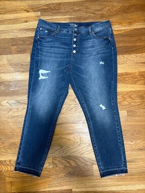 Time and Tru Women’s Distressed skinny Ankle Jeans with Button-Fly